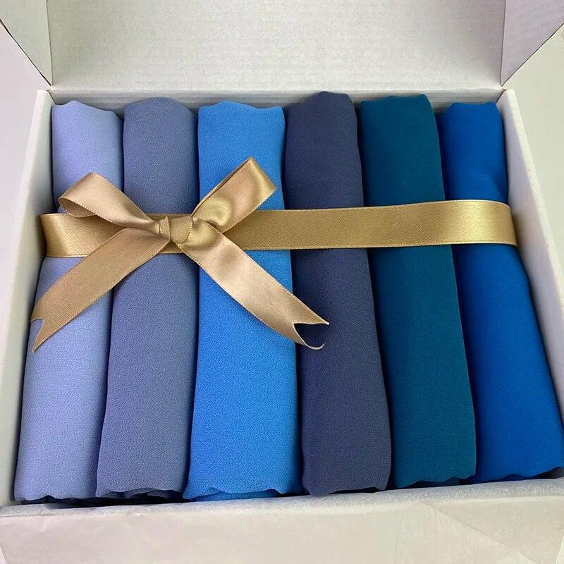 Blue Lagoon Premium Chiffon 6pc Hijab Box