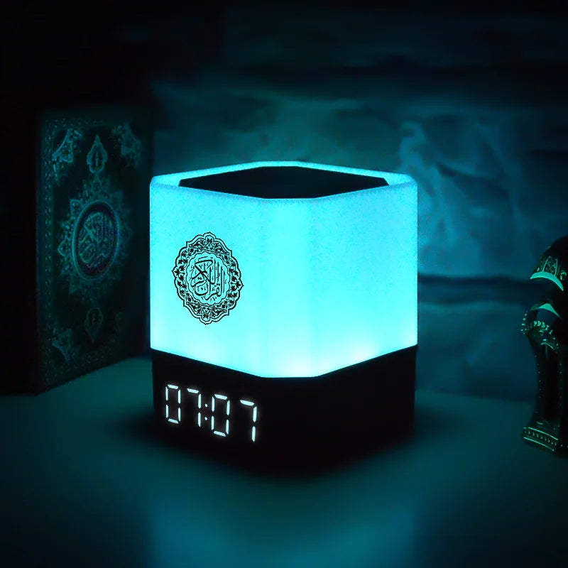 Blue light Azan Clock Quran Speaker Lamp