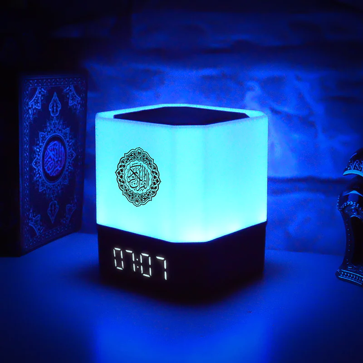 Blue light colour Azan Clock Quran Speaker Lamp