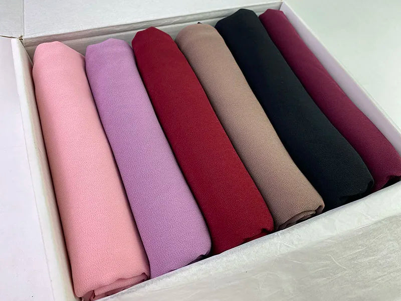 Blushing Berry Premium Chiffon 6pc Hijab Box