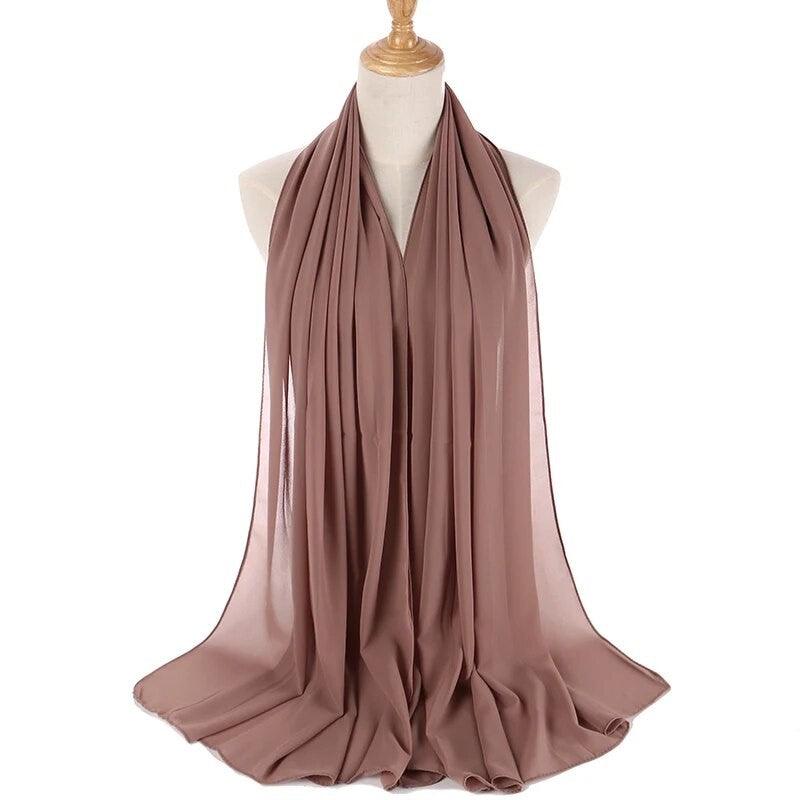 Dark Khaki Chiffon Scarf