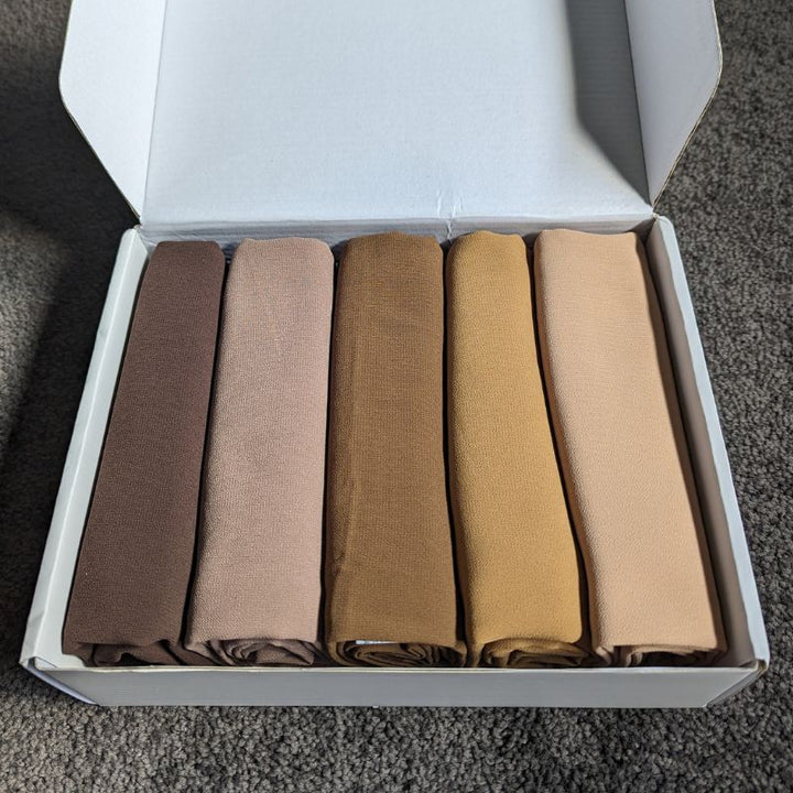 Desert Sands Premium Chiffon 5pc Hijab Box