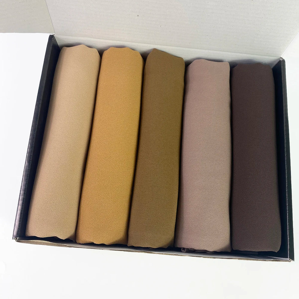 Desert Sands Premium Chiffon Mix 5pc Hijab Box