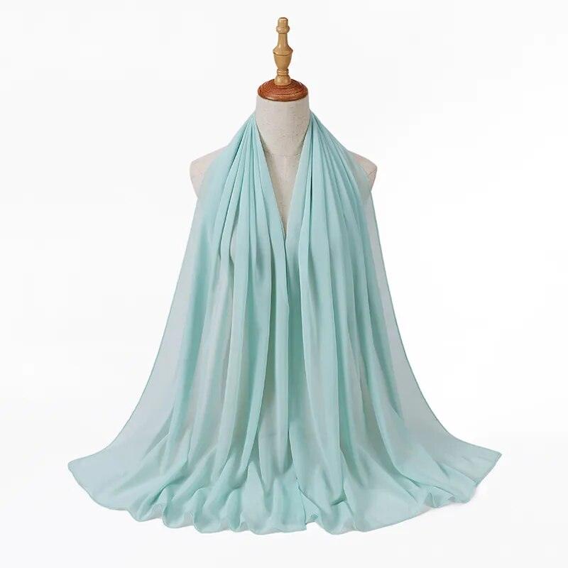 Dusty Blue Chiffon Scarf