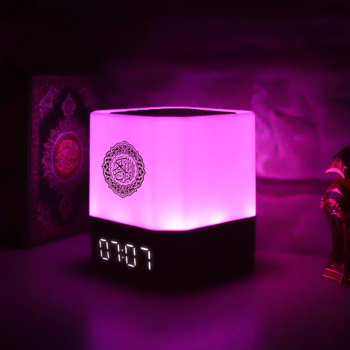 Magenta light colour Azan Clock Quran Speaker