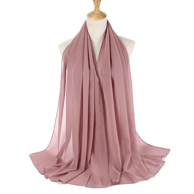 Mauve Taupe Chiffon Scarf