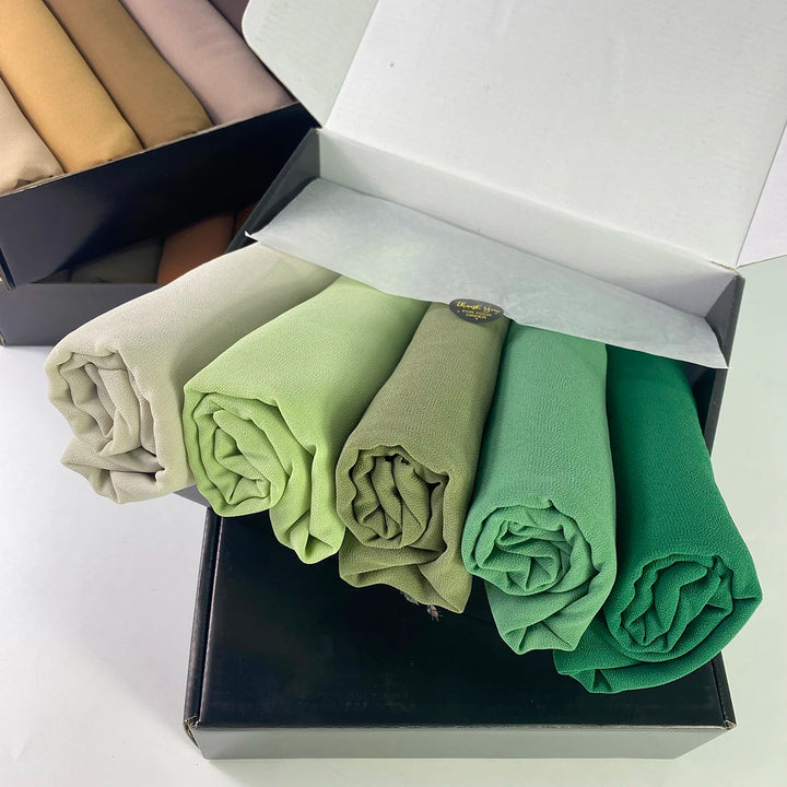 Mossy Rainforest Premium Chiffon 5pc Hijab Box