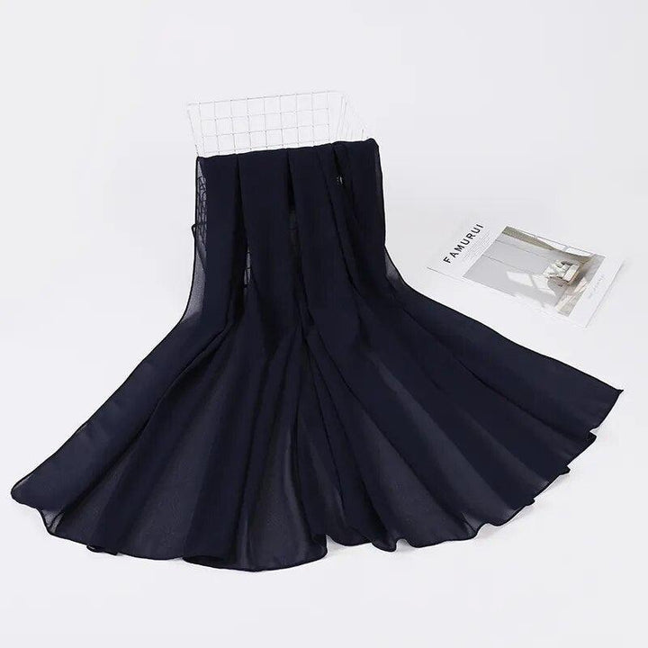 Navy Blue Bubble Chiffon Hijab