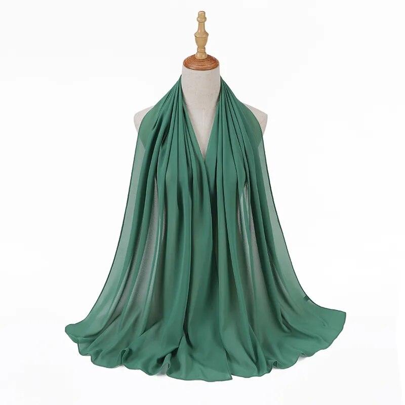 Rainforest Green Chiffon Hijab