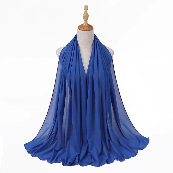 Royal Blue Chiffon Scarf