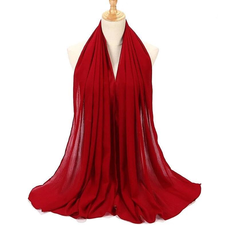 Wine Red Chiffon Scarf