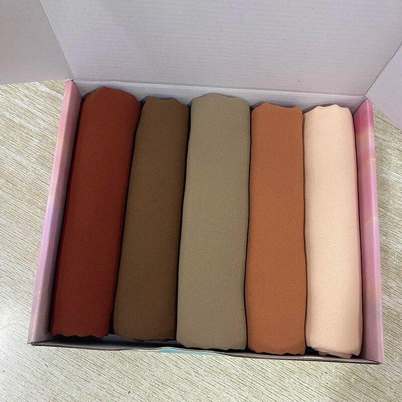 Woodland Whispers Premium Chiffon Mix 5pc Hijab Box