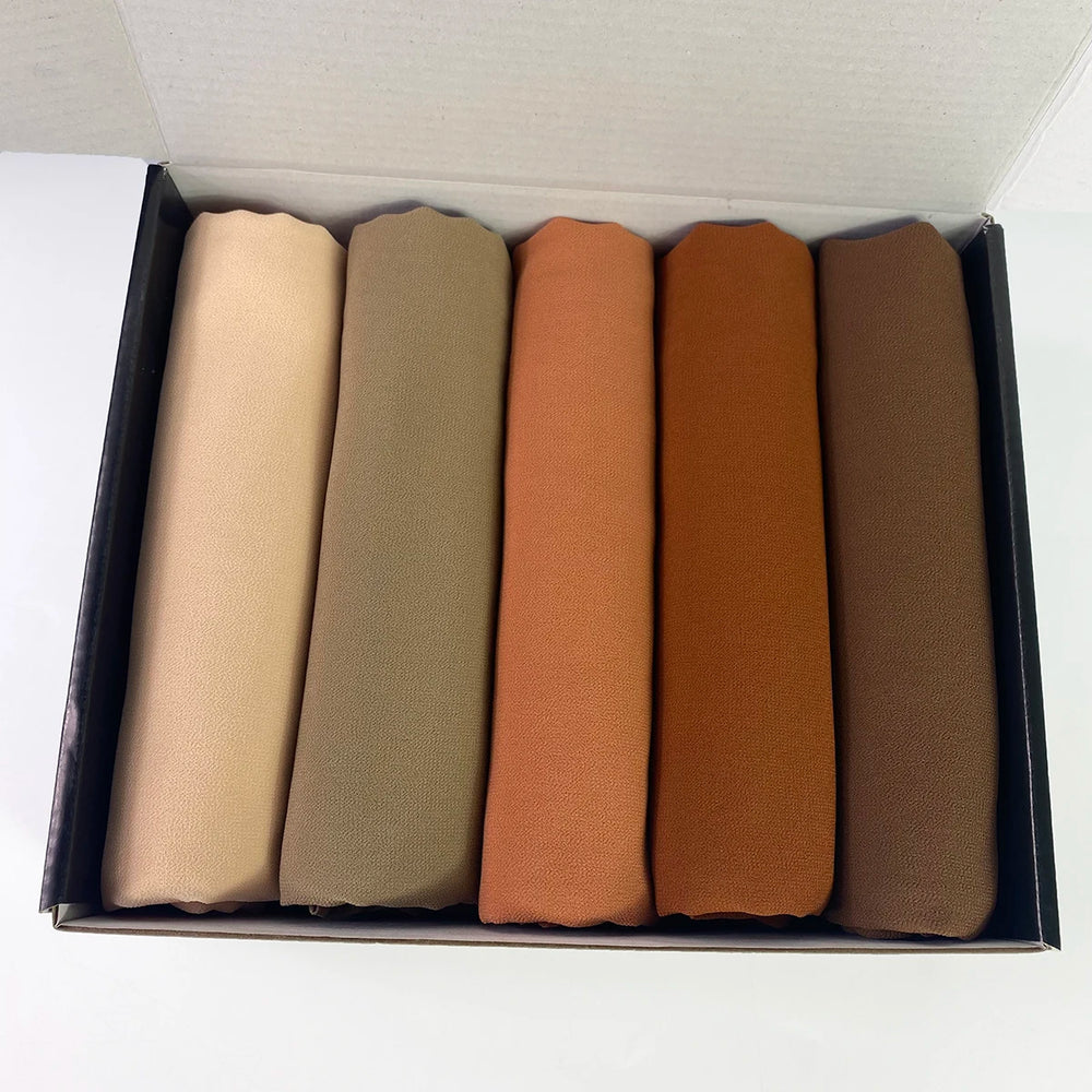 Woodland Whispers Premium Chiffon Mix 5pc Hijab Box
