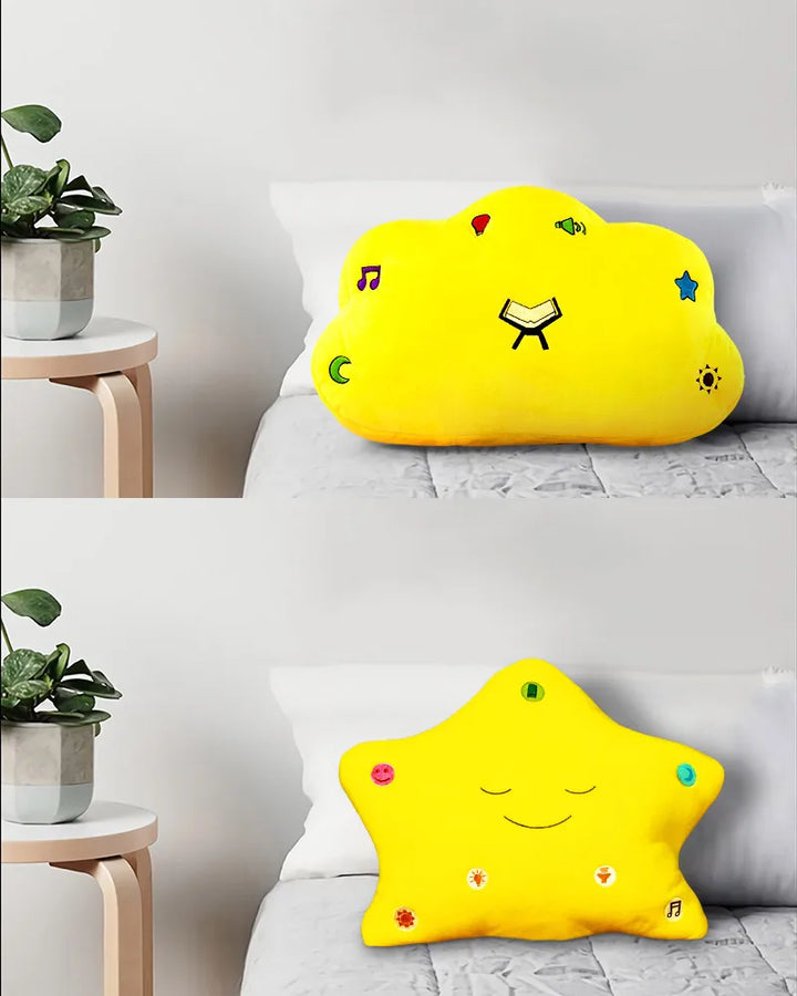 Yellow Cloud and Yellow Star Kids Dua and Quran Pillow