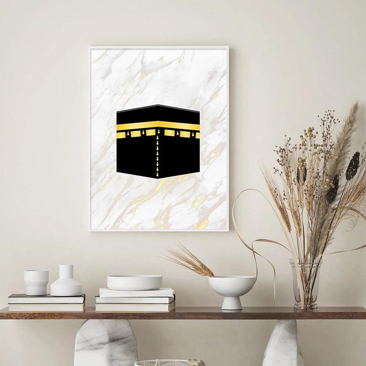 Allah, Muhammad, Kaaba Trio | Islamic Architecture Wall Art | Set of 3 Canvases