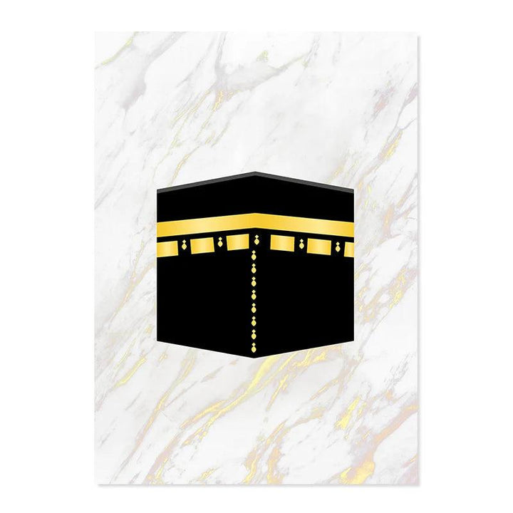 Allah, Muhammad, Kaaba Trio | Islamic Architecture Wall Art | Set of 3 Canvases