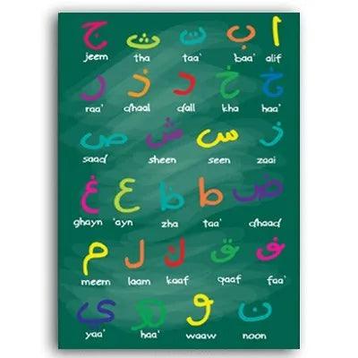 Arabic Alphabet Calligraphy | Kids Bedroom/Nursery Wall Art | Set of 1 Canvas