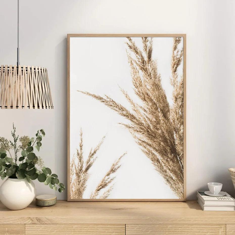 Bismillah, Alhamdulillah, Pampas Grass Trio | Abstract Calligraphy | Set of 3 Canvases