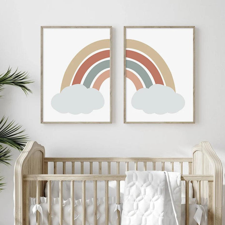 Bismillah Rainbow Cloud | Kids Nursery | Set of 3 Canvas Prints