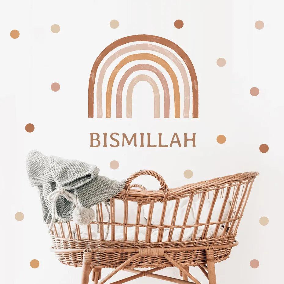 Bismillah Rainbow Dots Islamic Vinyl Wall Sticker