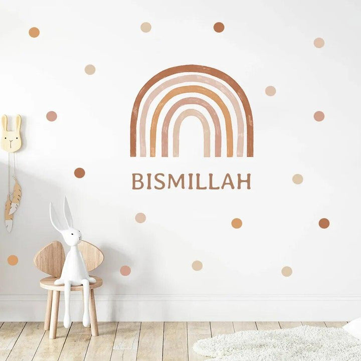 Bismillah Rainbow Dots Islamic Wall Sticker