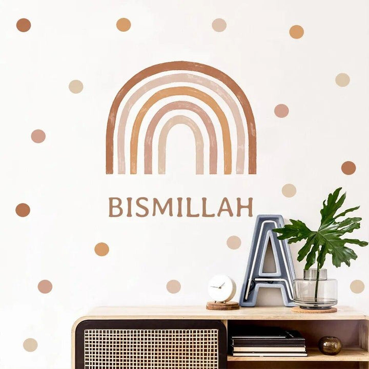 Bismillah Rainbow Dots Vinyl Wall Sticker