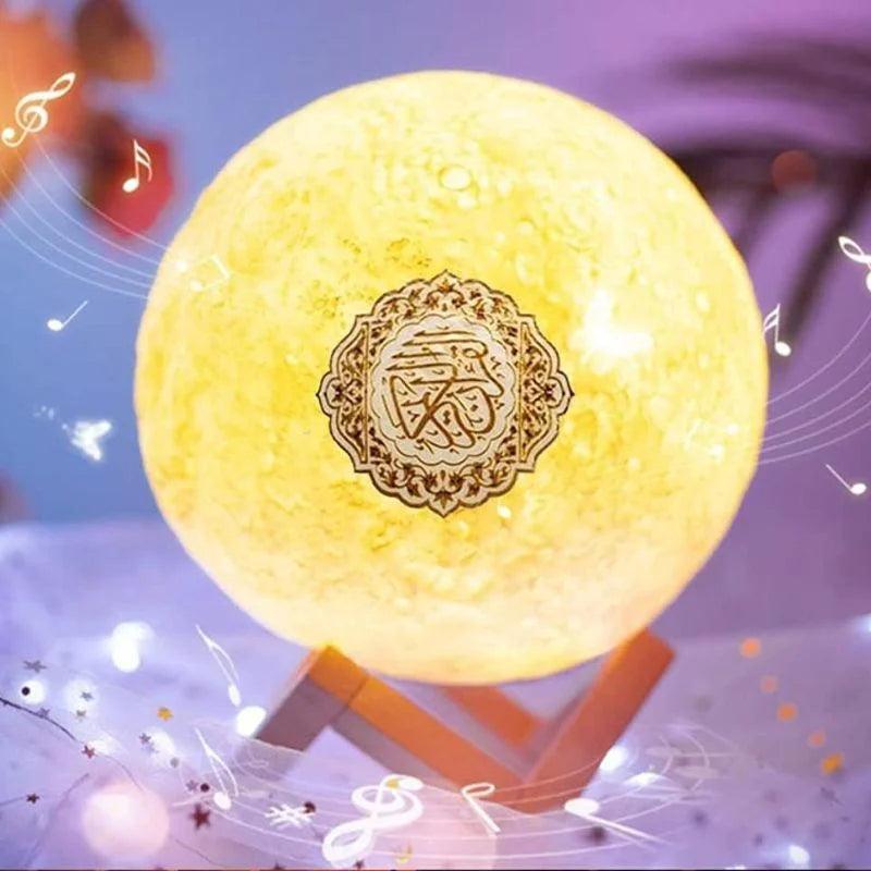 Decorative display of Moon Lamp Quran Speaker