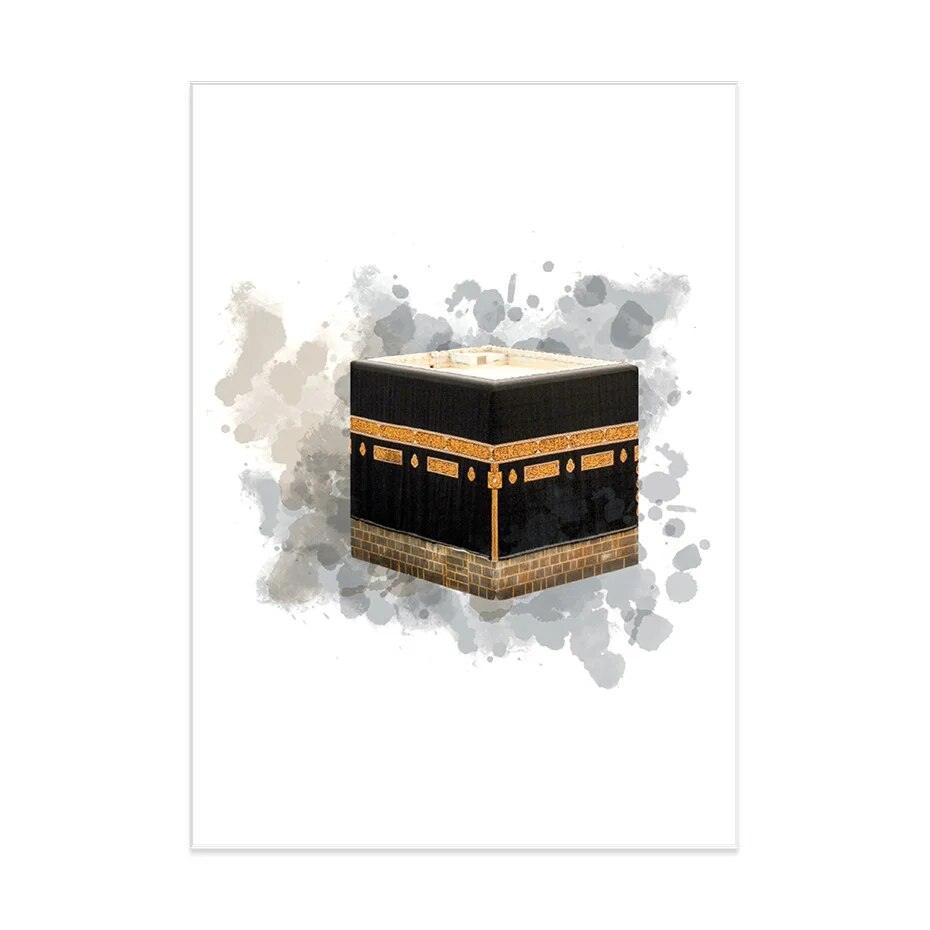 Islamic Mosque Trio | Kaabah, Masjid Al-Aqsa, Masjid Nabawi | Set of 3 Canvases