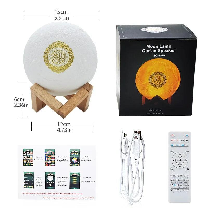 Moon Lamp Quran Speaker Packaging Inclusions